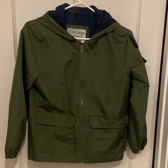 Boy’s Carter’s Green Dinosaur Rain Jacket Slicker Lightweight SZ 10 WATERPROOF - Picture 5 of 13